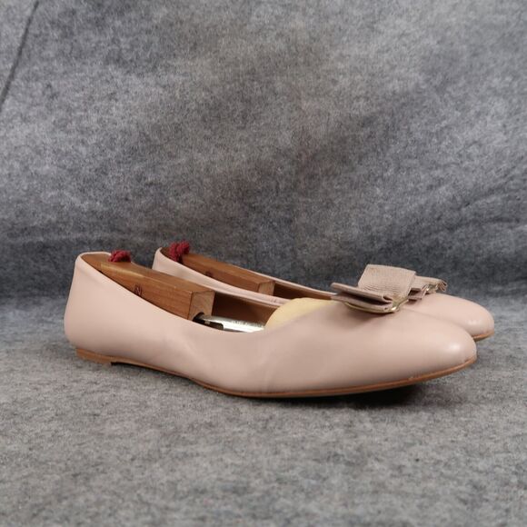 Bruno Magli Shoes - Bruno Magli Shoes Womens 39.5 Ballet Flats Leather Mina Bow Classic Career Beige